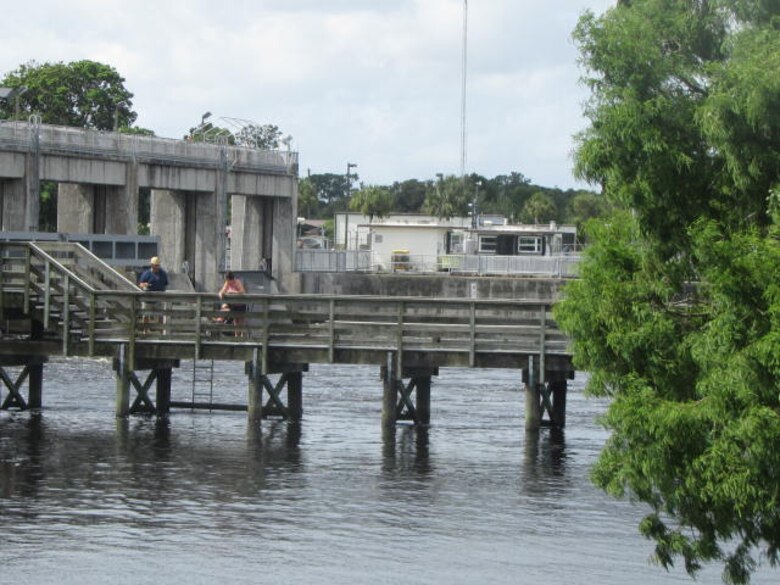 Campers and local fishermen can catch both fresh and saltwater species at the fishing pier at W.P. Franklin Lock and Dam. 