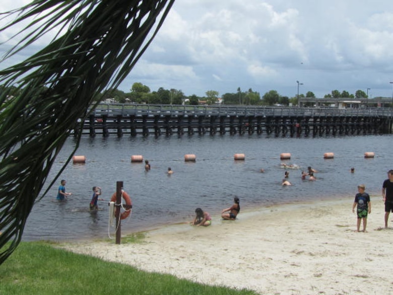 Swimmers cooled down at the W.P. Franklin swim beach while enjoying a sunny July 4th weekend. 
