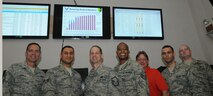 The 5th Communication Squadron's Communications Focal Point oversees, controls, and provides customer service for all communications issues here. They are responsible for the prioritization and direction of all squadron activities including coordinating with higher headquarters and Integrated Network Operations and Security Centers.  They also provide the first line of defense in resolving repair tickets, degradations, and outages for our 6,000 customers. (Photo courtesy of the Command Chief’s Office)
