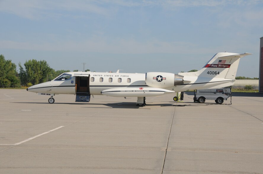 C-21 aircraft number 40064 sits on the flight line prior to take-off from the North Dakota Air National Guard Base, Fargo, N.D., for the last time Aug. 27, 2013. The aircraft is making its’ final flight for the unit before being retired at the National Museum of the U.S. Air Force, Dayton, Ohio, Aug. 28, 2013. This particular aircraft was the first C-21 Lear Jet built for the U.S. Air Force. The aircraft is the last to depart the unit during a mission conversion, leaving the unit without a manned flying mission for the first time since it began in 1947. It will be the only state in the United States without a manned flying mission. The unit has an outstanding flying record with over 174,000 hours without a class A mishap in manned aircraft. The 119th Wing is one of only two Air National Guard units to be selected for the U.S. Air Force Hughes Trophy, awarded to flying units, and the only Air National Guard unit to win the award twice. The unit also won the William Tell World-Wide fighter competition three times while flying fighters. (U.S. Air National Guard photo by SMSgt. David H. Lipp/Released)