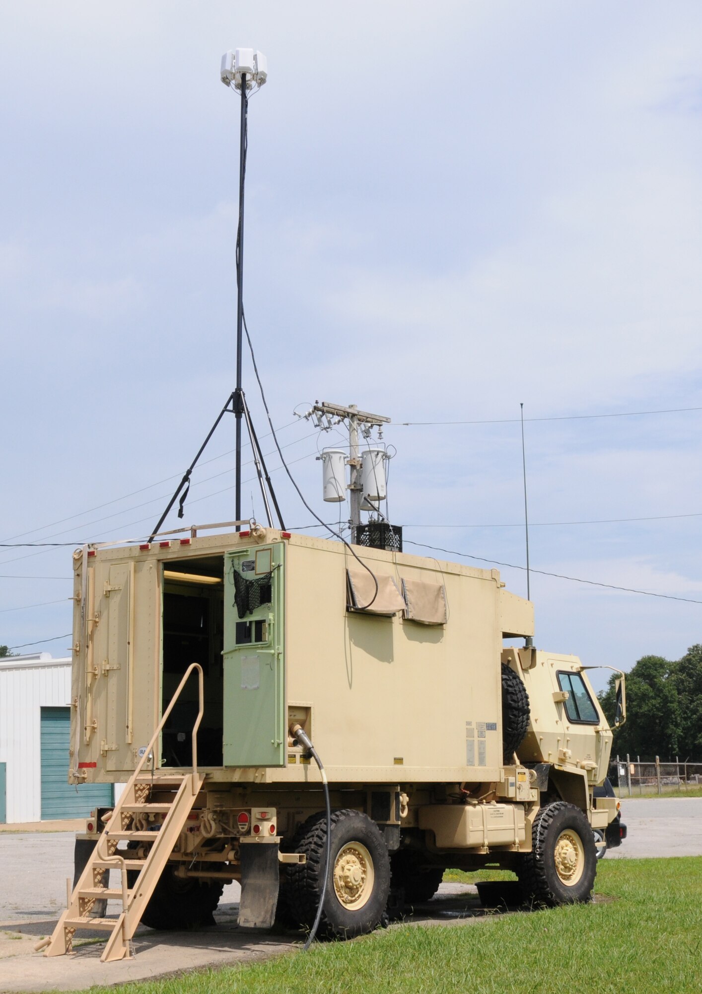 A ground station was set up by a team from the Sandston-based Army National Guard Detachment 1, brought the UH-72 Lakota video feed from air to ground and then re-distributed it to the 192nd IS and VSP.  (U.S. Air National Guard photo by Master Sgt. Carlos Claudio/Released)