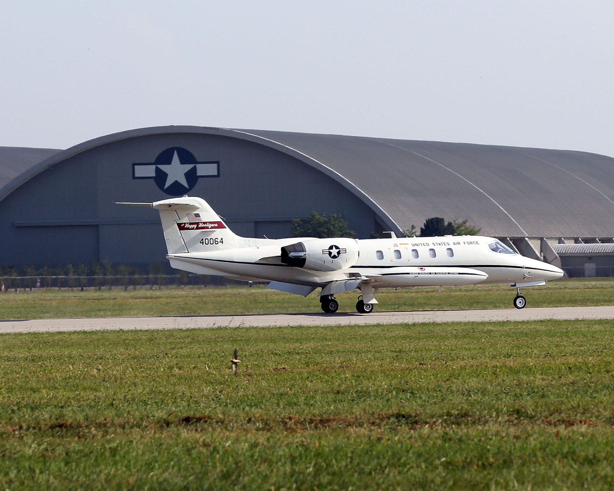 DAYTON, Ohio -- One of the U.S. Air Force’s first Learjet C-21A aircraft landed at the National Museum of the U.S. Air Force on Aug. 28, 2013. (U.S. Air Force photo by Don Popp)