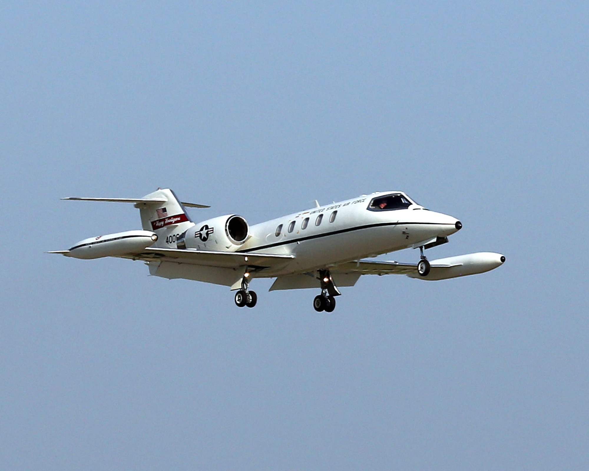 DAYTON, Ohio -- One of the U.S. Air Force’s first Learjet C-21A aircraft landed at the National Museum of the U.S. Air Force on Aug. 28, 2013. (U.S. Air Force photo by Don Popp)