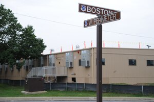 The Malcolm Grow Medical Clinics and Surgery Center Family Health and Pediatric Clinics are relocating into temporary medical buildings located at the corner of West Perimeter and Boston Roads starting Sept. 3, 2013. Patient parking is available near the temporary medical buildings facilities. (U.S. Air Force photo by Tech. Sgt. Tammie Moore)