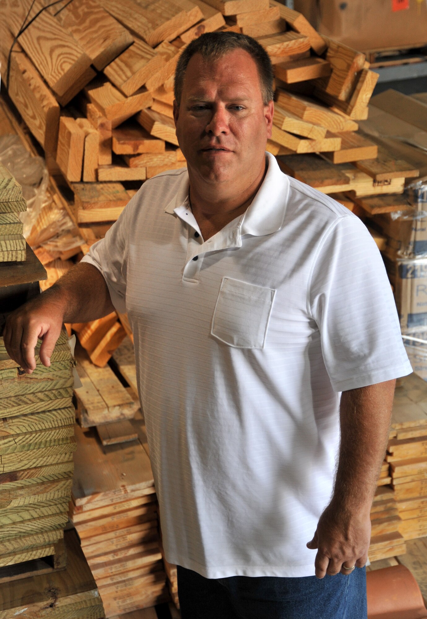 Dan Callens is a 65th Civil Engineer Squadron Material Control supply technician, and is in charge of ensuring all materials are procured so that civil engineers can sustain Lajes Field's mission. (U.S. Air Force photo by Staff Sgt. Angelique N. Smythe)