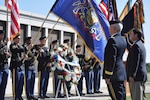 Units in formation at the wreath-laying ceremony held in Gettysburg, Pa. Nine organizations within the Pennsylvania National Guard trace their lineage to the historic battle.