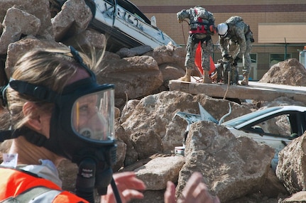 The medical triage facility of the Colorado National Guard CBRNE Enhanced Response Force Package. The Colorado CERF-P deployed from the Denver area to participate in the 2011 Vigilant Guard exercise.