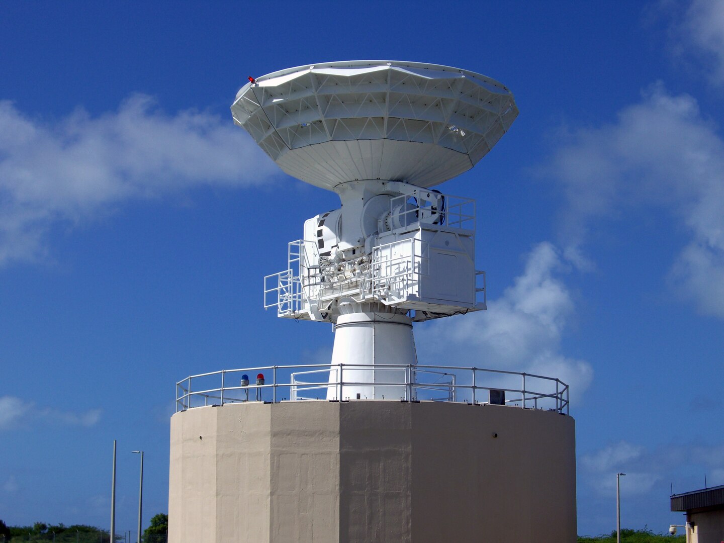 Part of a radar installation in Antigua. Air National Guard specialists are involved in relocating some of the equipment.