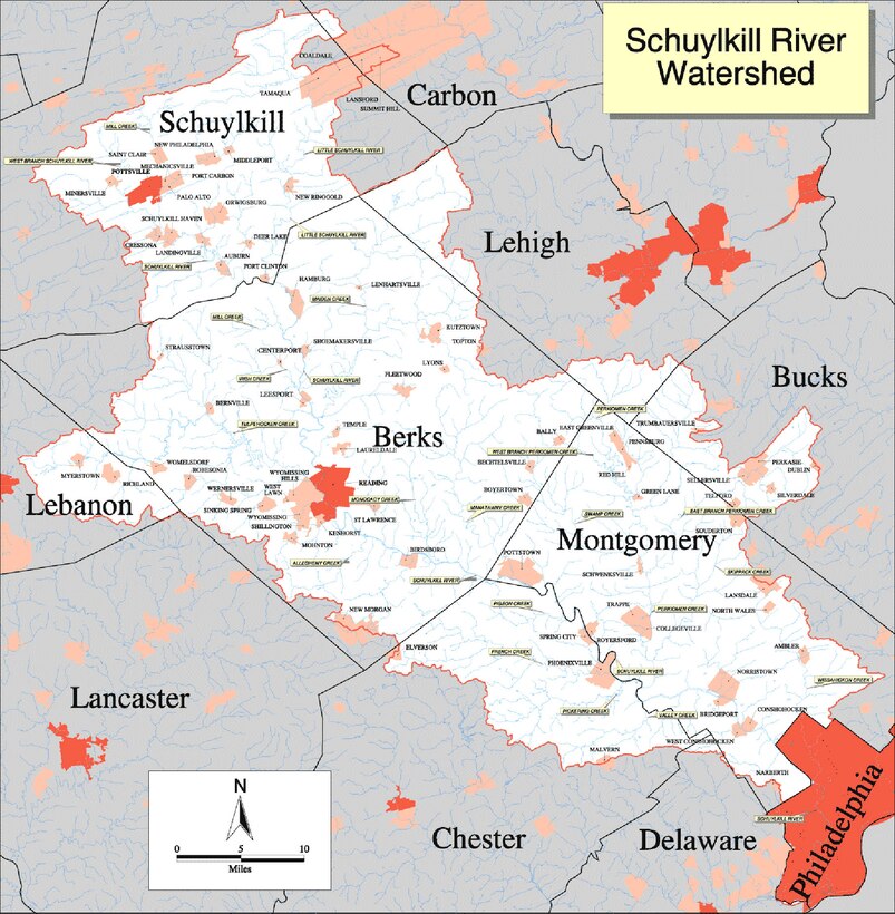 The Schuylkill River Watershed Restoration project will develop a regional sediment management (RSM) plan for the Schuylkill River watershed to identify and evaluate opportunities to beneficially use dredged material from existing Corps disposal sites to restore streams degraded by acid mine drainage from abandoned mines.