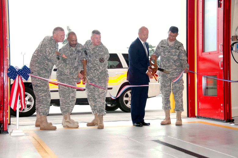 The U.S. Army Corps of Engineers Baltimore and New York Districts, in coordination with the Fort Detrick Fire Department, officially opened the Emergency Services Center at Fort Detrick, Md., Wednesday. 