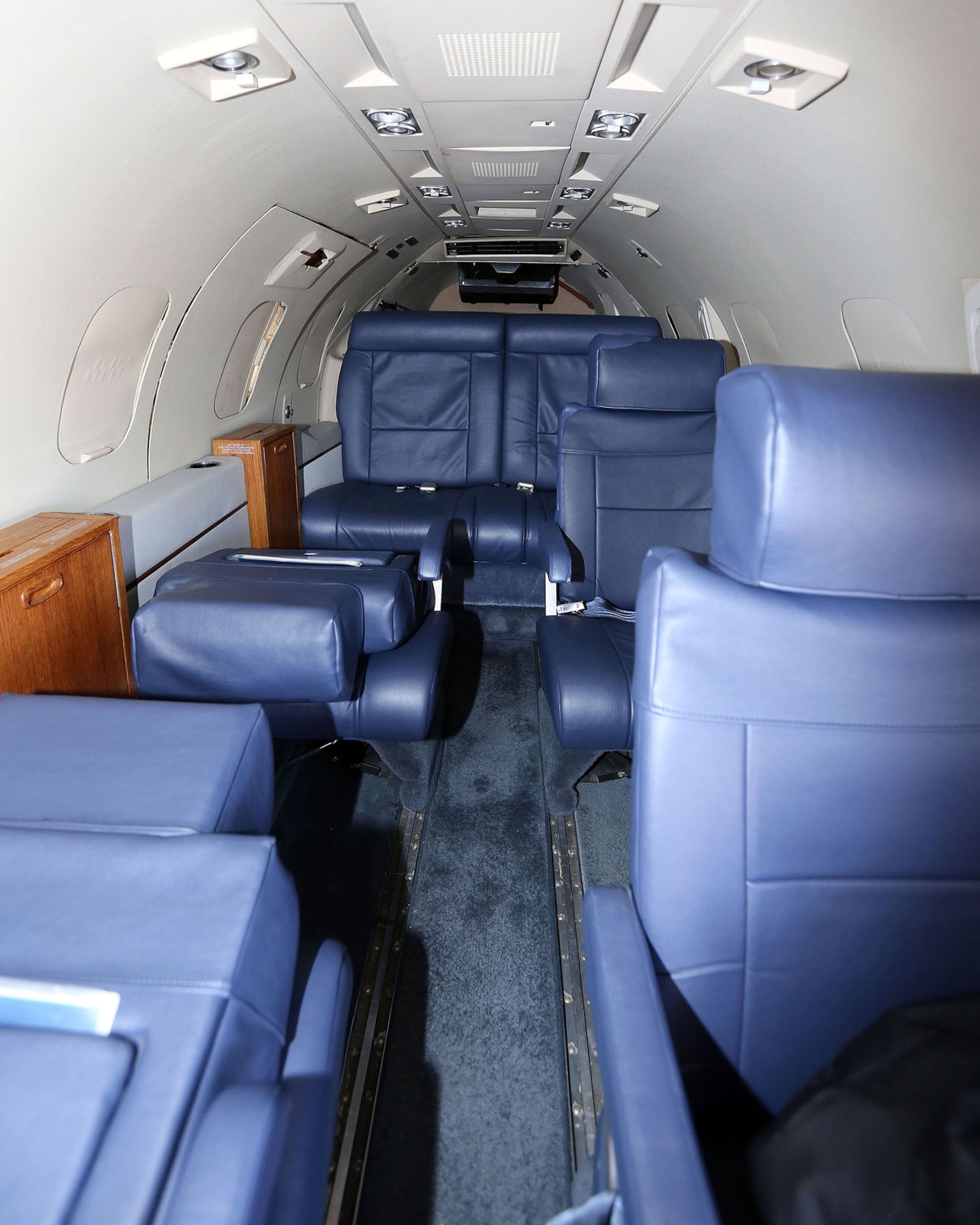 DAYTON, Ohio -- Learjet C-21A interior at the National Museum of the U.S. Air Force. (U.S. Air Force photo by Don Popp)