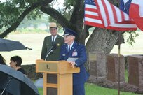 Brig. Gen. Bob LaBrutta, 502nd Air Base Wing and Joint Base San Antonio commander; spoke during the annual wreath laying ceremony in Stonewall, Texas, to honor former U.S. President Lyndon B. Johnson.  President Johnson was born Aug. 27, 1908 and he was our nation's 36th president.  He is the only president who was born and raised in Texas. (U.S.Air Force photo by Rich McFadden/released)