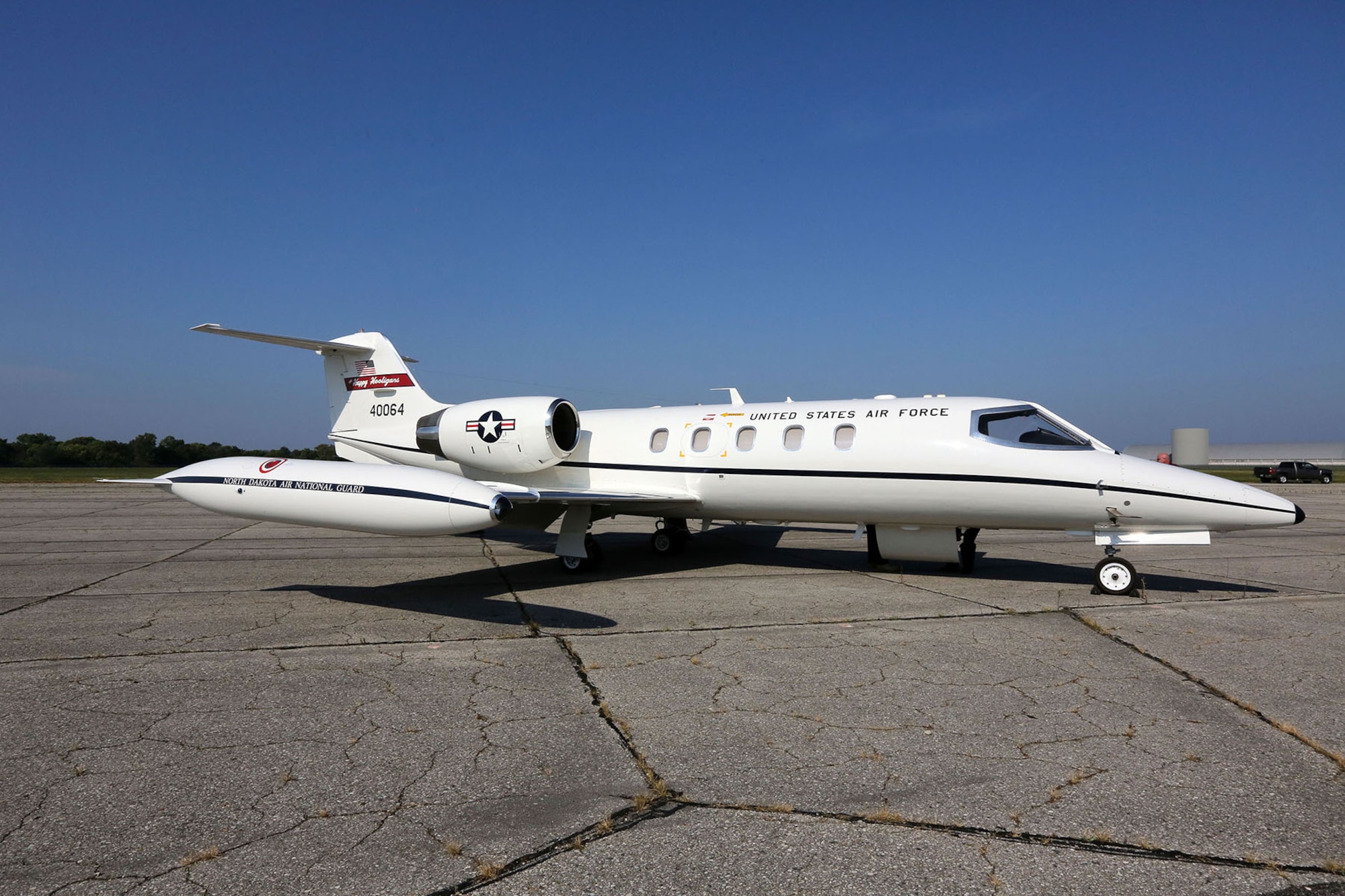 DAYTON, Ohio -- One of the U.S. Air Force’s first Learjet C-21A aircraft landed at the National Museum of the U.S. Air Force on Aug. 28, 2013. (U.S. Air Force photo by Don Popp)