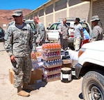 Soldiers from the 2/138th Field Artillery Regiment met at the border of Djibouti and Ethiopia to exchange supplies for the troops deployed to Camp Gilbert, Ethiopia.