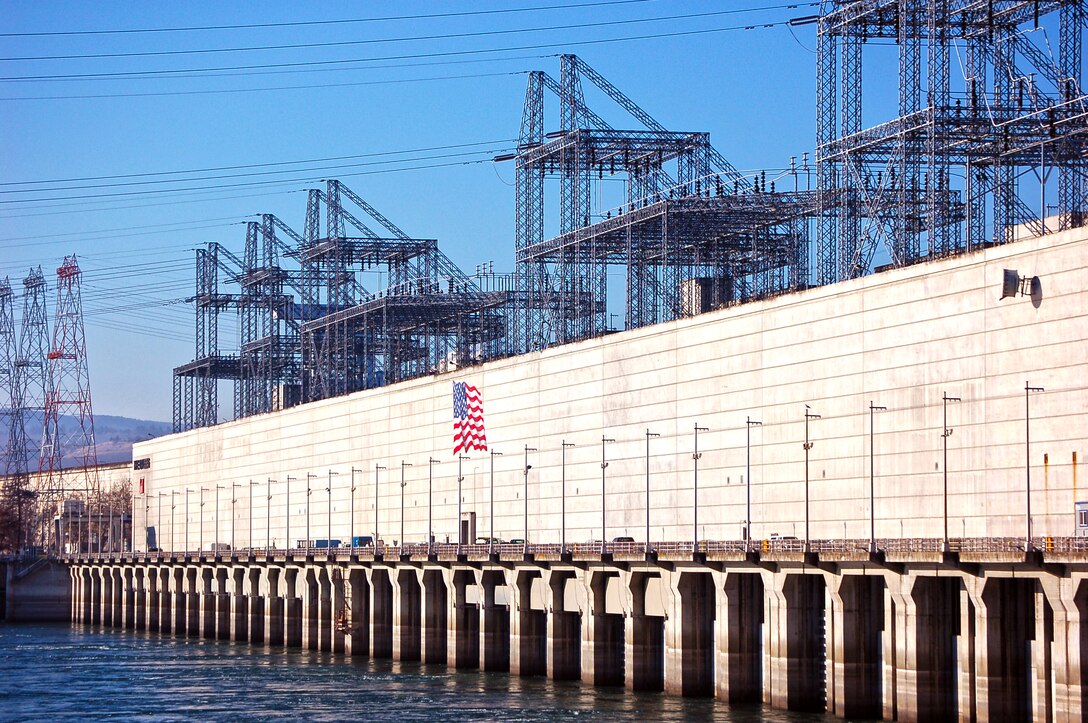 The Dalles Dam is located on the Columbia River, just east of the city of The Dalles, Ore. The Dalles Dam houses 22 generators and can produce 1.8 million kilowatt hours of power at 100 percent capacity.
