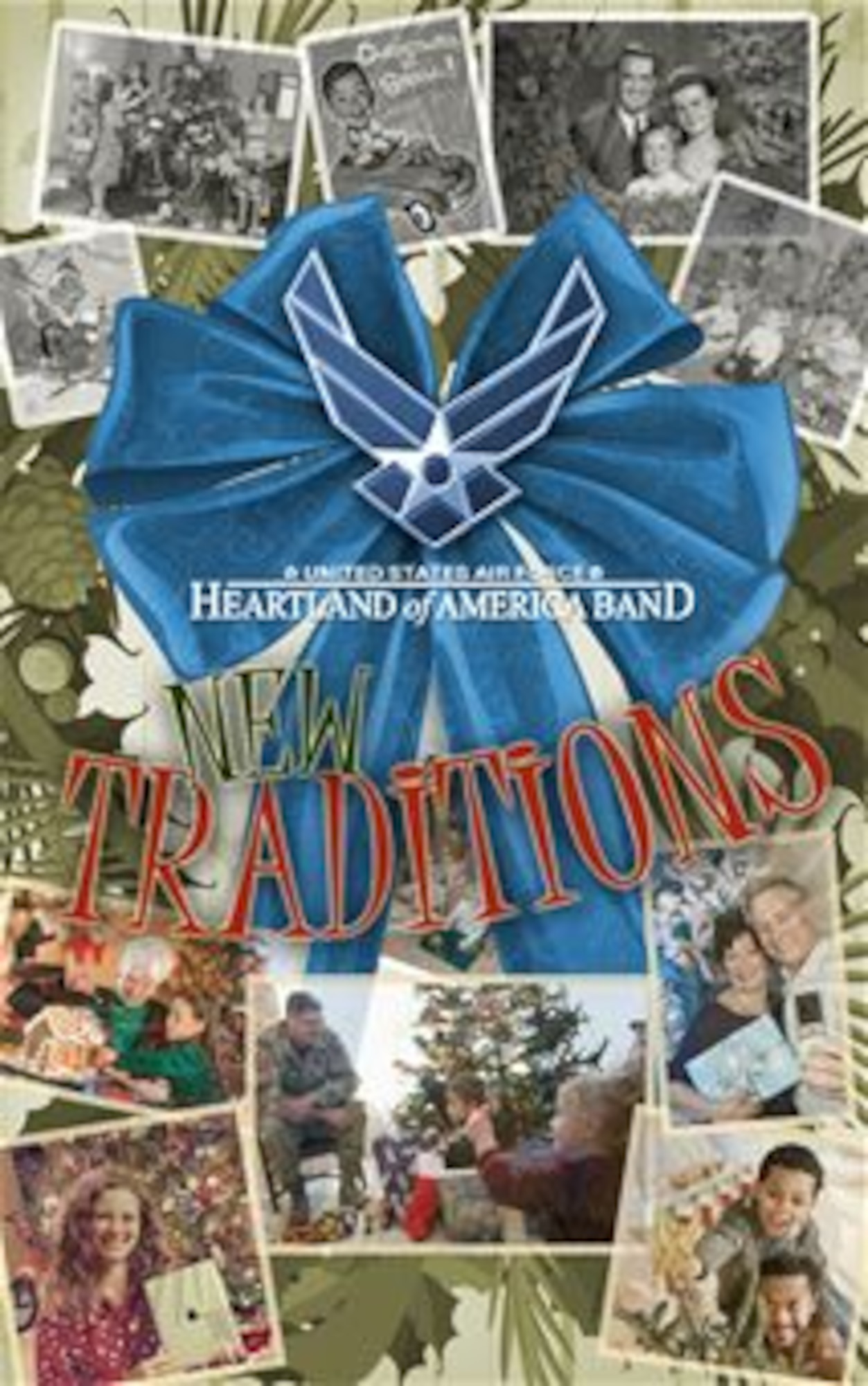 The U.S. Air Force Heartland of America Band will end 2013 by offering annual holiday concerts titled “New Traditions” at several schools in the local community in the month of December. One of their more important outreach missions, the annual holiday concert series had become a staple of the community after 26 years in existence. (U.S. Air Force graphic by Jeff Gates/Released)