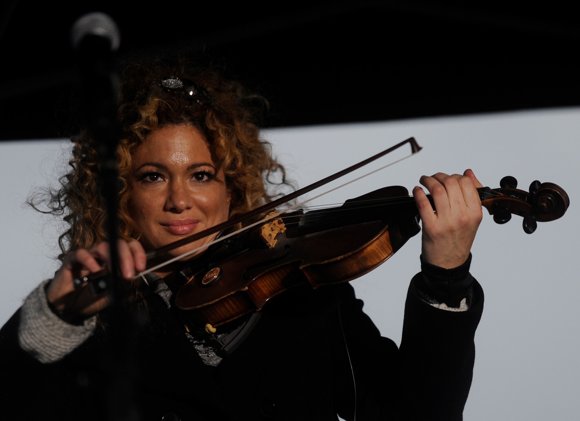 Grammy Award-winning violinist Miri Ben-Ari performs at the National Menorah Lighting at The Ellipse in Washington, D.C. on November 27, 2013. Ben-Ari, a Jewish-Israeli born composer and producer is recognized as a musical pioneer for her fusion of classical style with jazz, R&B, and hip-hop. Ben-Ari dedicated her performance to all the Jewish people around the world. (U.S. Air Force photo/Airman 1st Class Nesha Humes)