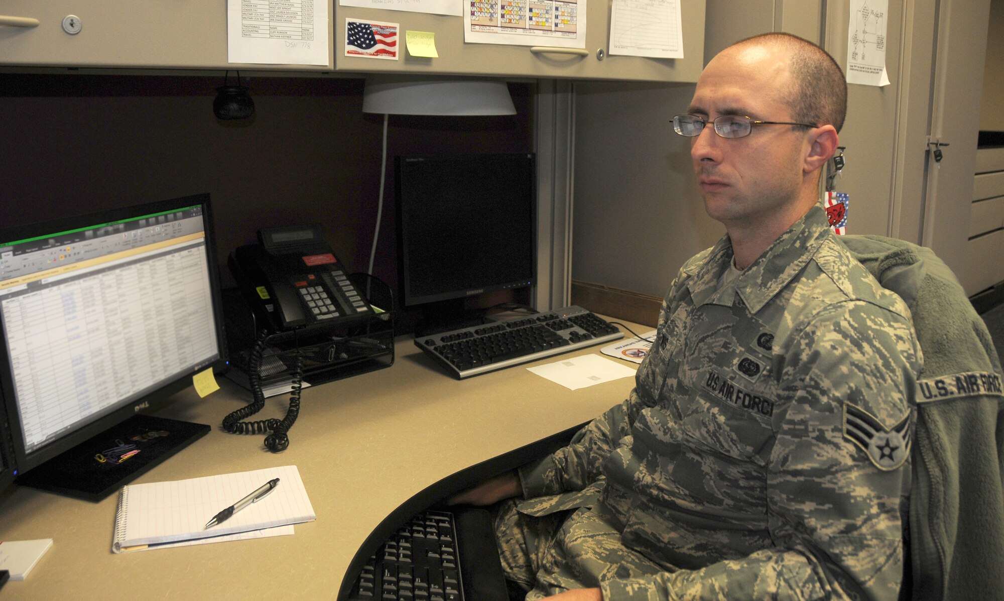 Senior Airman Spenser Lewis, a finance systems support specialist with the 188th Comptroller Flight, was selected as the Flying Razorback Spotlight for the month of December 2013. (U.S. Air National Guard photo by Senior Airman John Hillier/188th Fighter Wing Public Affairs)