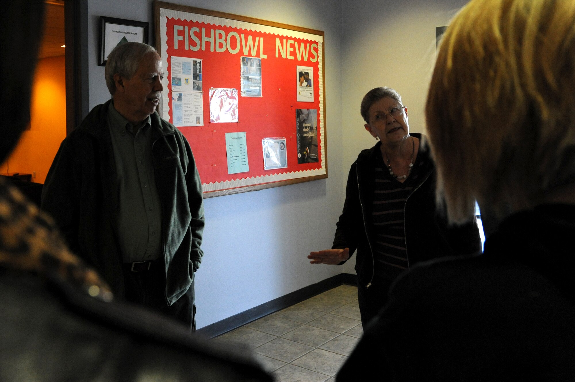 Irene McIntosh and Ed Cake greet the 81st Training Wing Airmen they are sponsoring for the “Home Away From Home” program, Keesler Air Force Base, Miss., Nov. 28, 2013. The “Home Away From Home” is a program sponsored by the 81st Training Wing Chapel that allows Team Keesler and local residents to sponsor non-prior service Airmen who couldn’t make it home for Thanksgiving to enjoy a home cooked meal. This is Irene’s fifth year participating in the program.