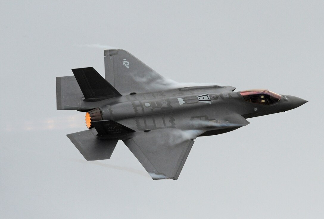 The Air Force announced Hill Air Force Base, Utah, will be home to the service's first operational F-35A Lightning IIs. The first operational F-35As are scheduled to arrive at Hill in 2015. The base is projected to receive 72 F-35As, replacing the 48 F-16 Fighting Falcons currently assigned. The F-35A, manufactured by Lockheed Martin, is a fifth-generation fighter aircraft intended to be the Air Force's premier strike fighter aircraft through the first half of the 21st Century. The multirole fighter is expected to eventually replace the service's F-16 and A-10 fleets. (U.S. Air Force photo by Alex R. Lloyd) 
