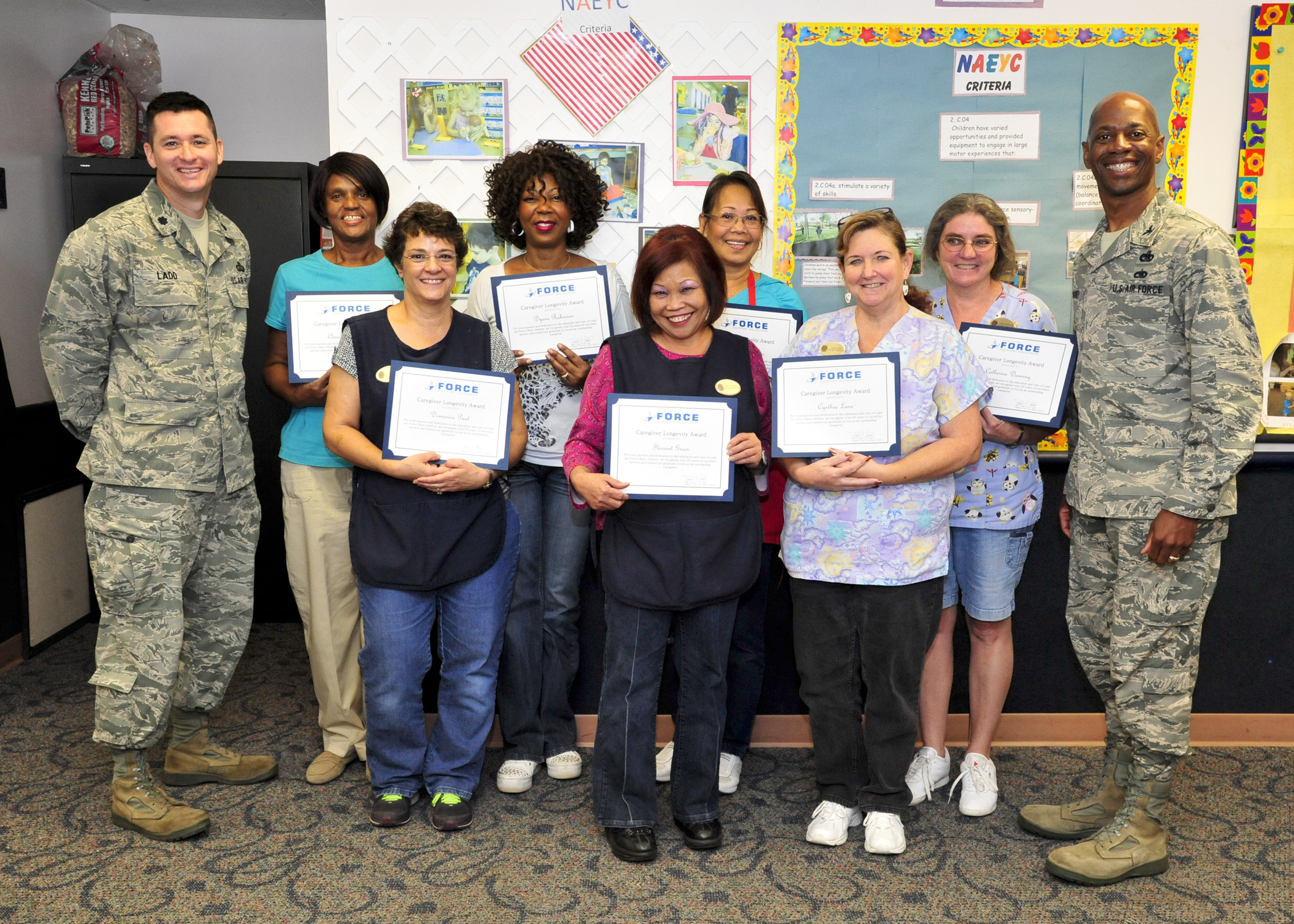 CDC caregivers recognized for years of service > Luke Air Force Base