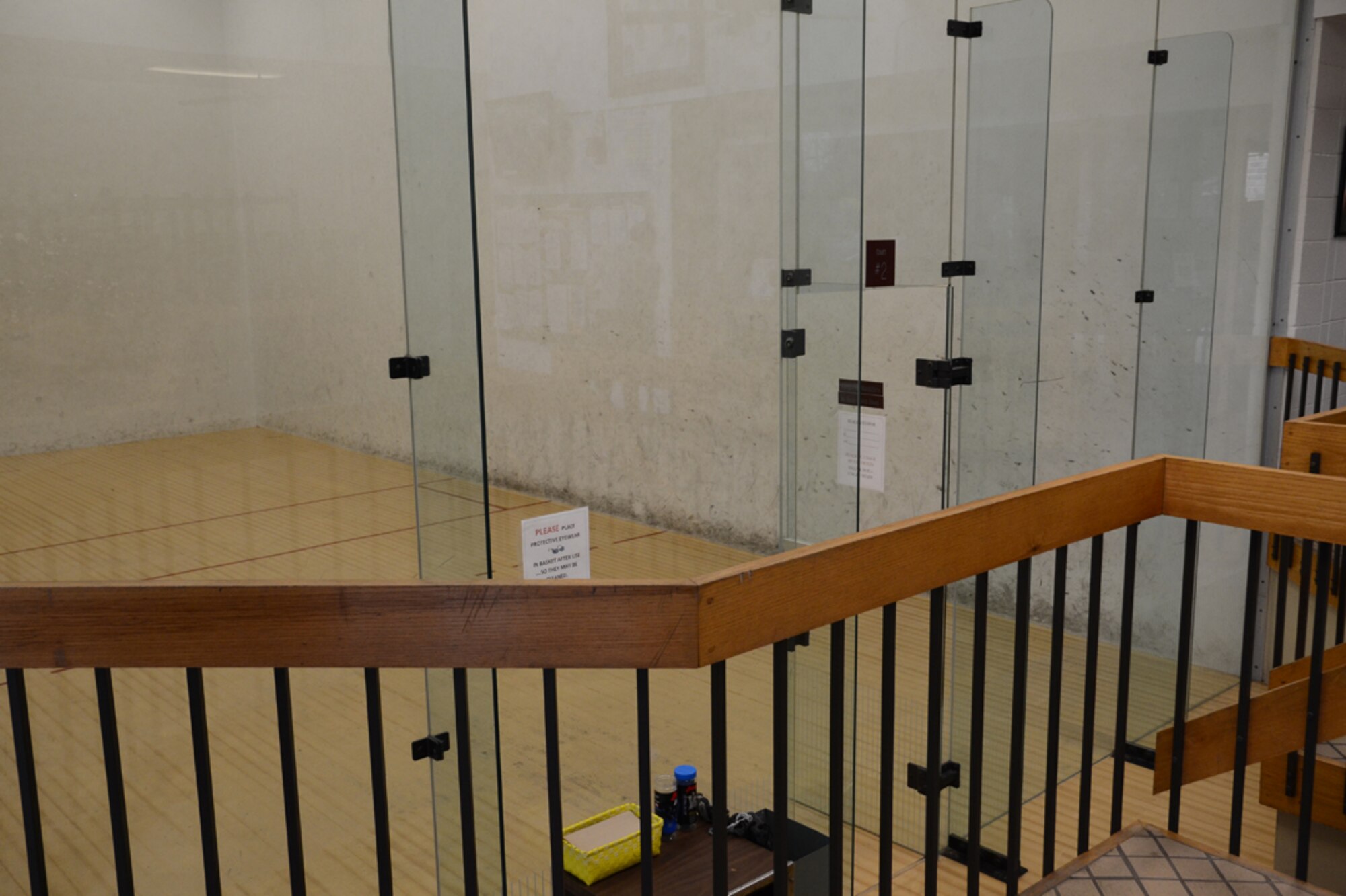 A racquetball court is among the amenities at the RTI Fitness Center at the Clay National Guard Center. The fitness center is open to members while the Dobbins Fitness Center is closed for renovation. Dobbins will close its fitness center Dec. 17. Barring any delays, re-opening is expected June 2014. (U.S Air Force photo/James Branch)