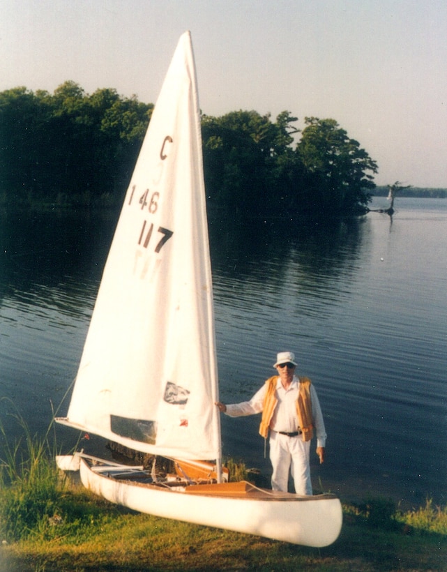 Enge enjoyed canoe sailing near his home on the St. Johns River.