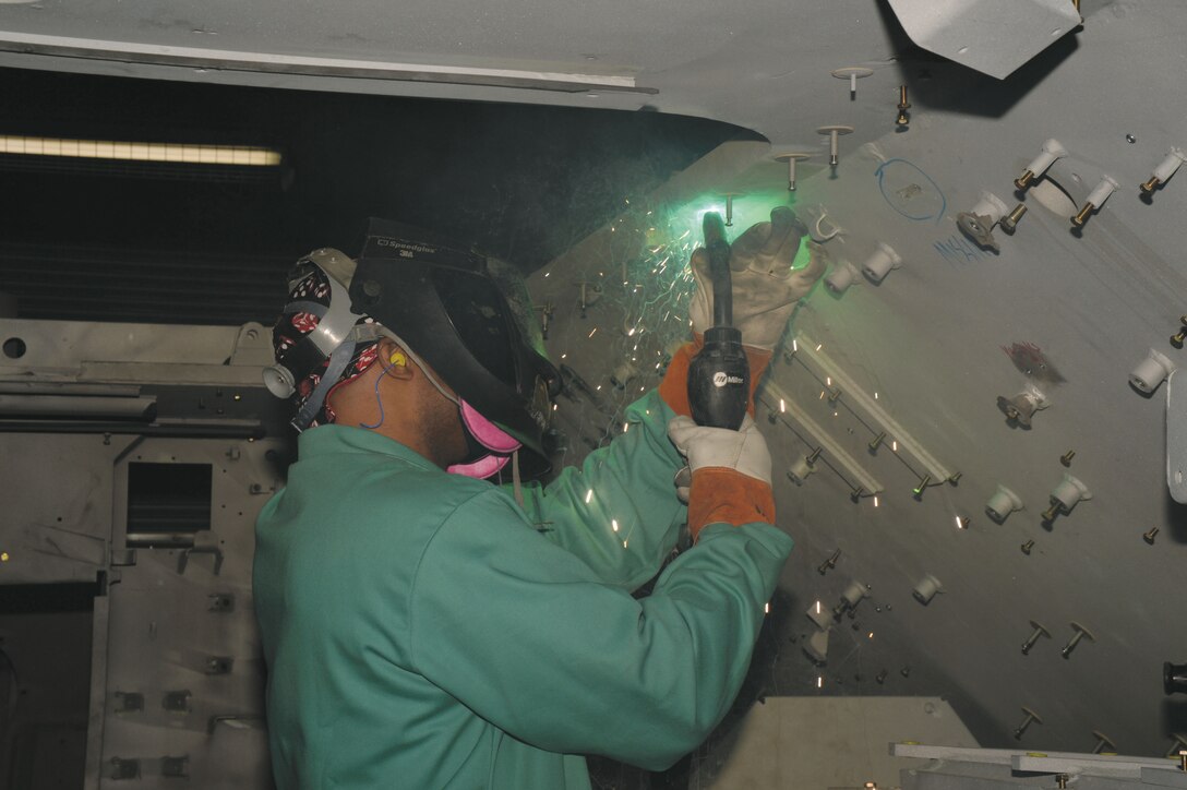 Marine Depot Maintenance Command’s motto: “What you do every day is important, a Marine’s life may depend on it,” is etched in the minds of Marines and civilian-Marines who work there on a daily basis. Numerous artisans repair a variety of Marine Corps’ vehicles daily, such as the assault amphibious vehicle. 