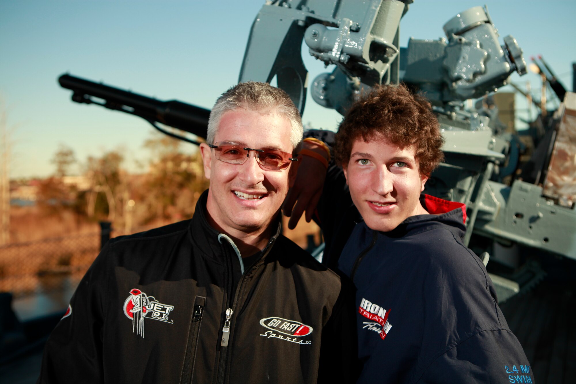 Capt. Eric Miller, 140th Medical Group, Colorado Air National Guard, began participating in triathlons with his son, Garrett, who was left visually impaired after he underwent surgery for a medulloblastoma malignant brain tumor at the age of five. (Photo courtesy of Capt. Eric Miller)