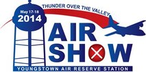 This is the official logo design of the 2014 Thunder Over the Valley Air Show, scheduled for May 17-18, 2014, at Youngstown Air Reserve Station. The show is scheduled to feature the U.S. Air Force Thunderbirds aerial demonstration team as the headline act. (U.S. Air Force art/Mr. Eric M. White)
