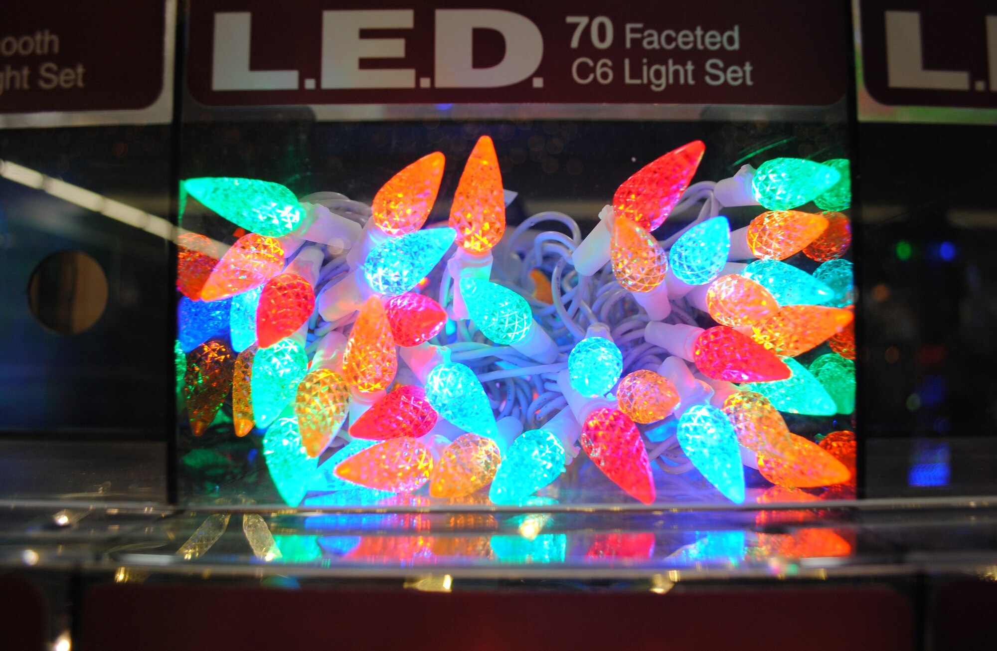 Holiday lights and other decorative lighting with line voltage are involved in about 160 home structure fires per year. Fire safety experts say there are several factors to consider when buying or using holiday lights. (U.S. Air Force photo/Staff Sgt. Luis Loza Gutierrez) 

