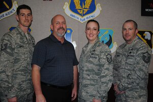 480th Intelligence, Surveillance and Reconnaissance Wing Manpower and Organization Office members, left to right, Tech. Sgt. Shaun Duffy, Mr. Ed Banaszek, Master Sgt. Rhonda Knipmeyer and Master Sgt. Russell Niebuhr were recognized by the Air Force District of Washington for having the best program in 2013. Knipmeyer also won the General Billy J. Boles Mentorship Award for leadership skills. (U.S. Air Force photo by Marge McGlinn)