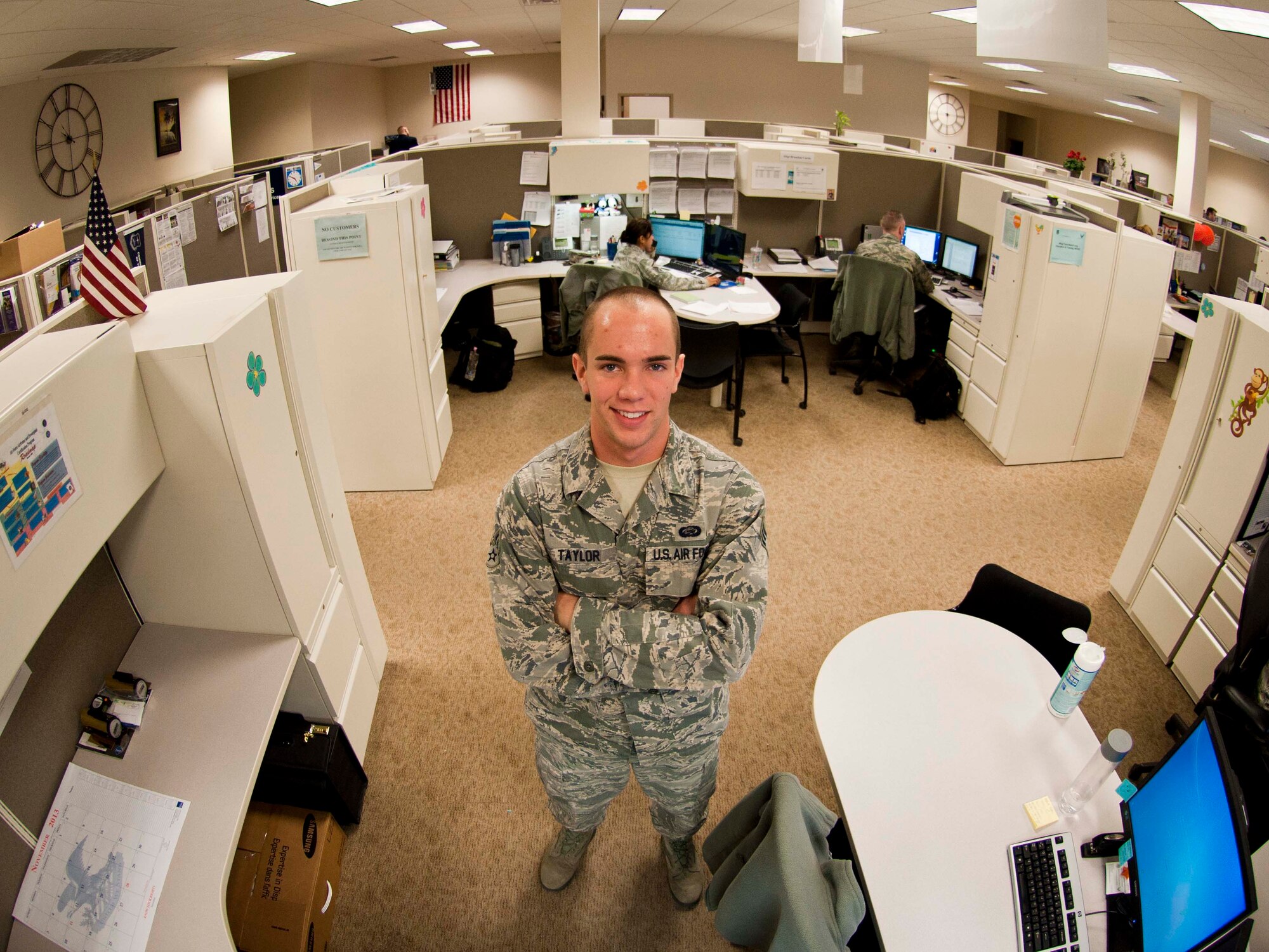 Senior Airman Bo Taylor is the chief of personnel relocations in the 419th Force Support Squadron. Taylor said he didn’t know much about the job he was going to get when he joined the Reserve, but he felt in his gut that it was for him. (U.S. Air Force photo/Senior Airman Crystal Charriere)