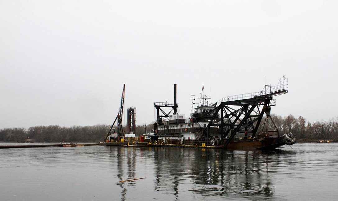 The Dredge Essex is positioned to begin dredging operations near the Mercer County, NJ power plant on the Delaware River in November of 2013. The U.S. Army Corps of Engineers' Philadelphia District and its contractor Norfolk Dredging Company completed maintenance dredging on the Delaware River between Philadelphia and Trenton in December of 2013.  