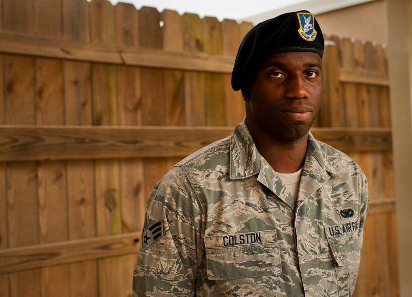 Senior Airman Alvon Colston, of the 919th Special Operations Security Forces Squadron, recently helped save the life of an individual who’d been in a serious car wreck on Hwy. 98 near Gulf Breeze, Fla.  Colston helped secure the scene and keep the individual conscious and gather important information for first responders.  (U.S. Air Force photo/Tech. Sgt. Sam King)