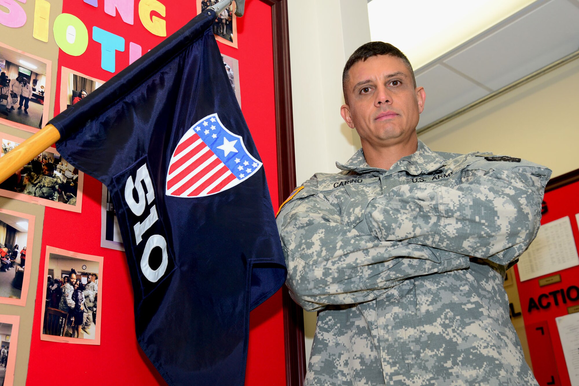 U.S. Army 1st Lt. Alfredo Carino, 510th Human Resources Company plans and operations officer, deployed in 2012 for a year to Afghanistan with four U.S. Army personnel as Stability Transition Team Six, or STT-6, to mentor the Afghan National Civil Order Police. As American forces began withdrawing from the country, STT-6’s mission was to help the ANCOP regain control of security responsibilities in the local area. (U.S. Air Force photo by Staff Sgt. Ashley Hawkins/Released)