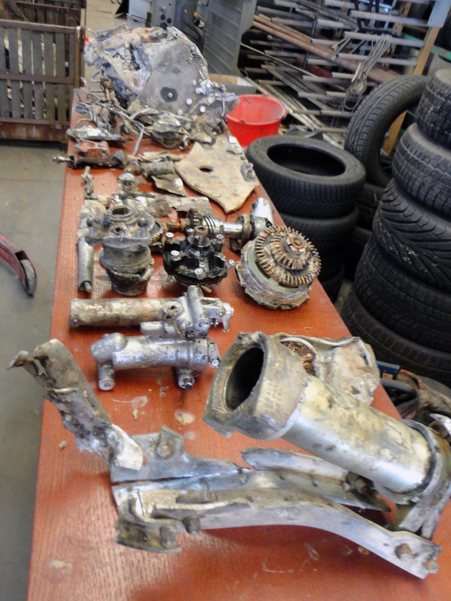 Wings of Memory salvaged assorted parts belonging to a P-51 Mustang aircraft involved in a mid-air collision during World War II in Belgium. Various aircraft parts were found from 335th Fighter Squadron, Seymour Johnson Air Force Base, aircraft 10 feet and more beneath the ground. (Courtesy Photo)