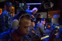 Chairman of the Joint Chiefs Gen. Martin E. Dempsey meets with Sailors of the Arleigh Burke-class guided-missile destroyer USS Stout in Souda Bay , Greece, Dec 7, 2013. "Having the Stout out here, on point for the nation, allows me to have a certain amount of confidence that we will manage through anything," Dempsey said. "What I hope the sailors get out of my visit here is a sense of how deeply we appreciate what they are doing. This really sophisticated piece of equipment is really only as good as the men and women who man it, so I want to make sure that I get a chance to tell them personally how much I appreciate what they are doing." DOD Photo by D. Myles Cullen Digital