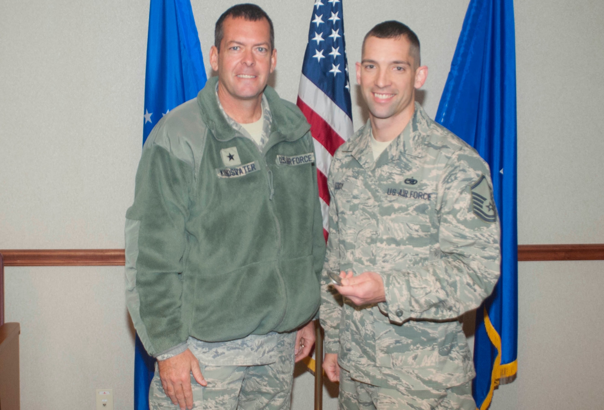 Master Sgt. Kristopher Eddy was selected as the commander's wingman of choice Dec. 5. He was chosen based on his professionalism and work ethic. (U.S. Air Force photo by Airman 1st Class Jelani Gibson) 