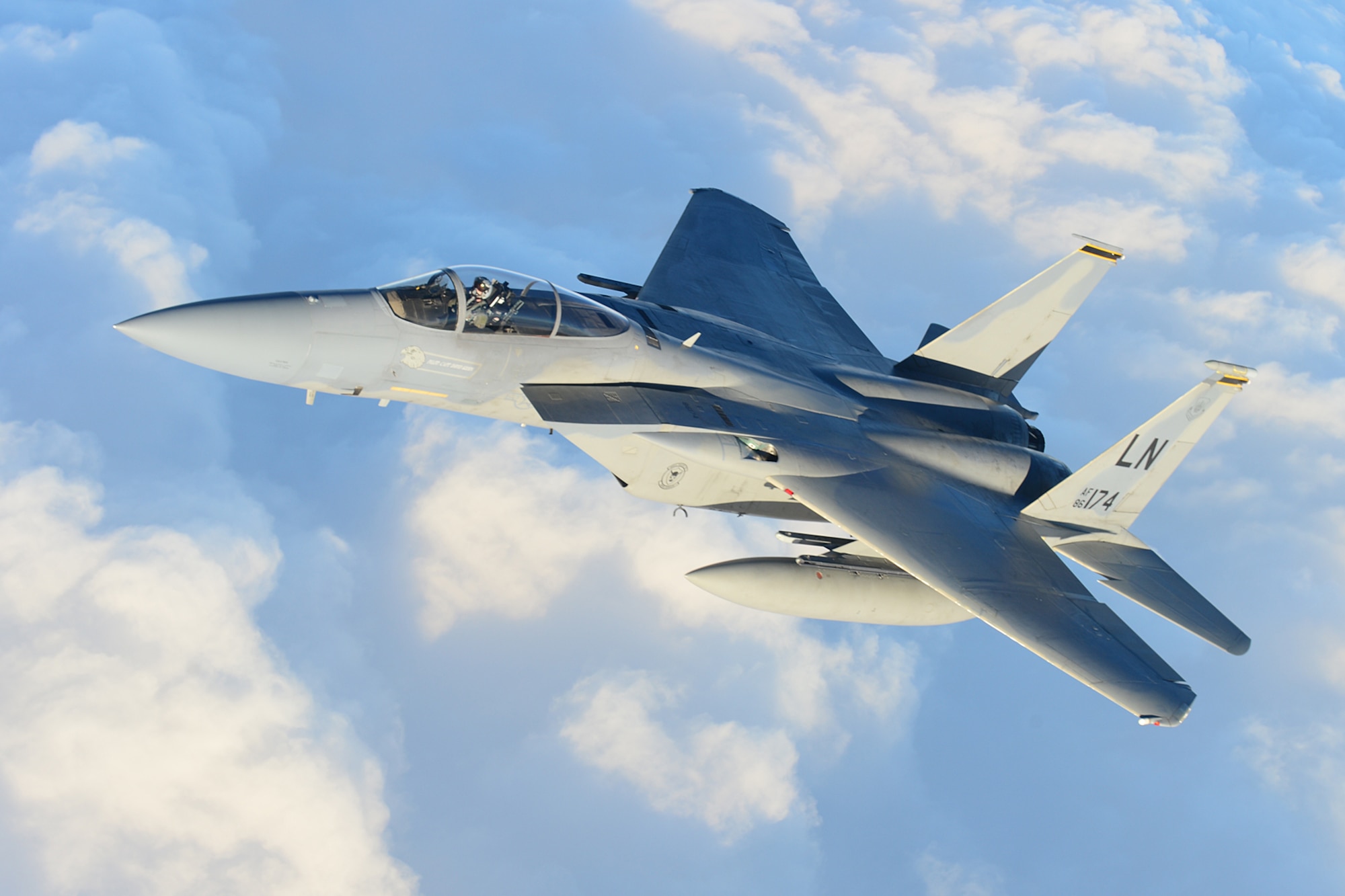 An F-15C Eagle, deployed from the 48th Fighter Wing, Royal Air Force Lakenheath, England, flies over Iceland Nov. 21, 2013. The 48th Air Expeditionary Group maintained the NATO air surveillance and policing mission in Iceland from Oct. 28 to Nov 29. (U.S. Air Force photo by Airman 1st Class Dana J. Butler/Released)