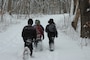 Snowshoeing is a popular hike activity in the winter months at Lake Red Rock