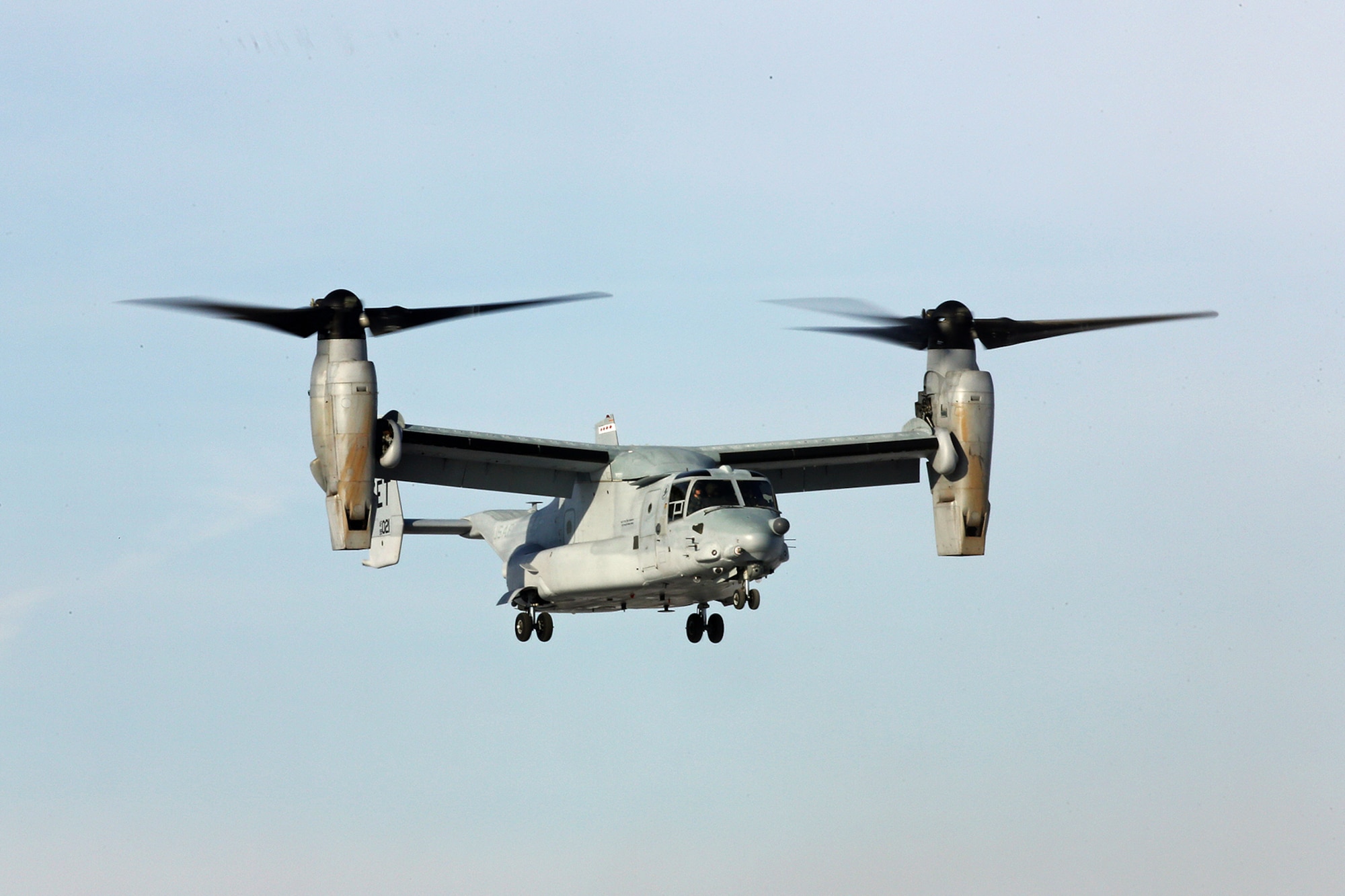 DAYTON, Ohio -- The Bell-Boeing CV-22B Osprey landed at the National Museum of the U.S. Air Force on Dec. 12, 2013. (U.S. Air Force photo by Don Popp)