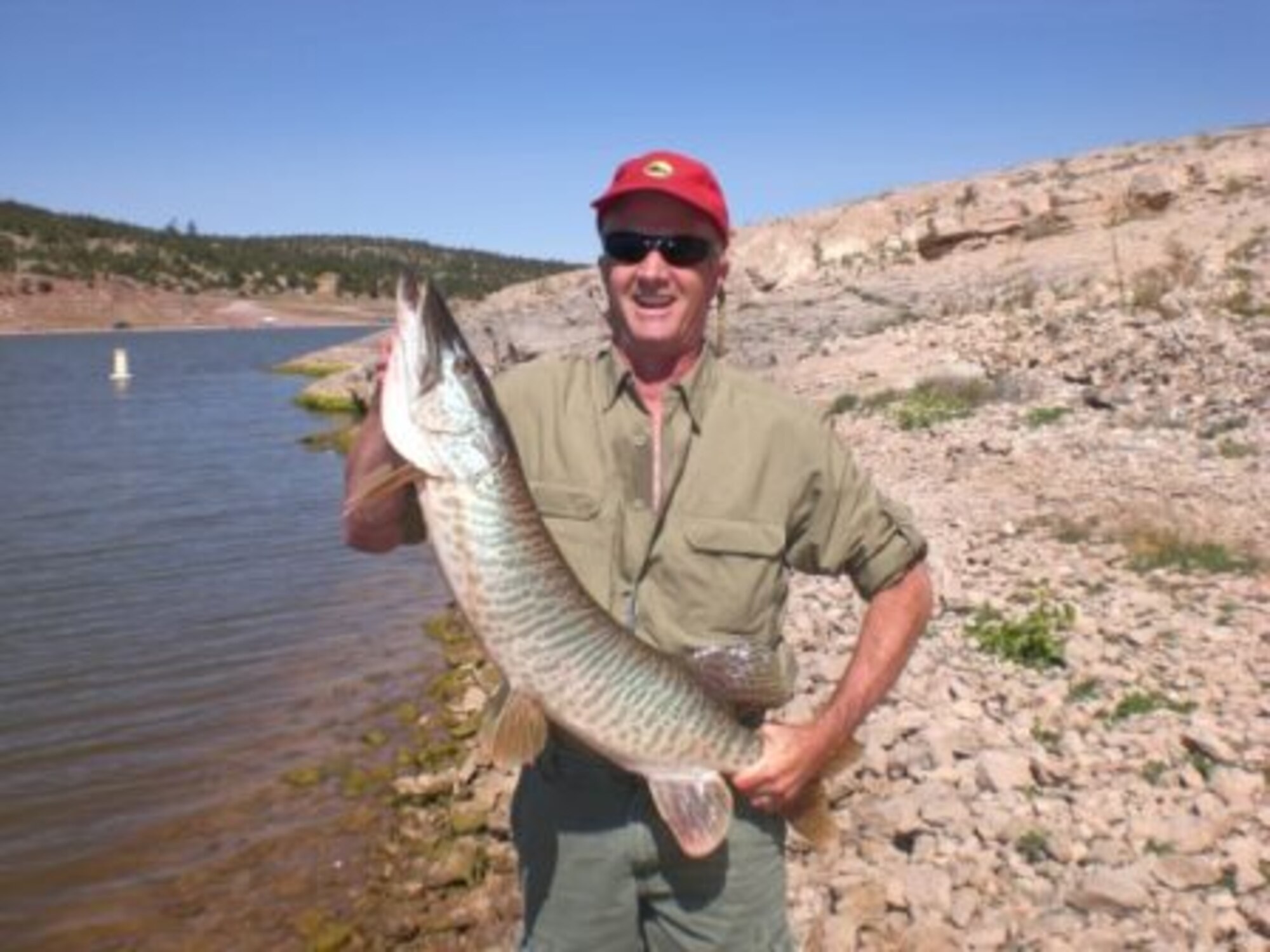 Jesse Hawkins, seen here on a fishing trip to Bluewater Lake State Park, was killed in a traffic accident at Kirtland Dec. 4.  Hawkins was a Lockheed Martin employee who worked as program site manager at the Distributed Mission Operations Center. (Courtesy photo)