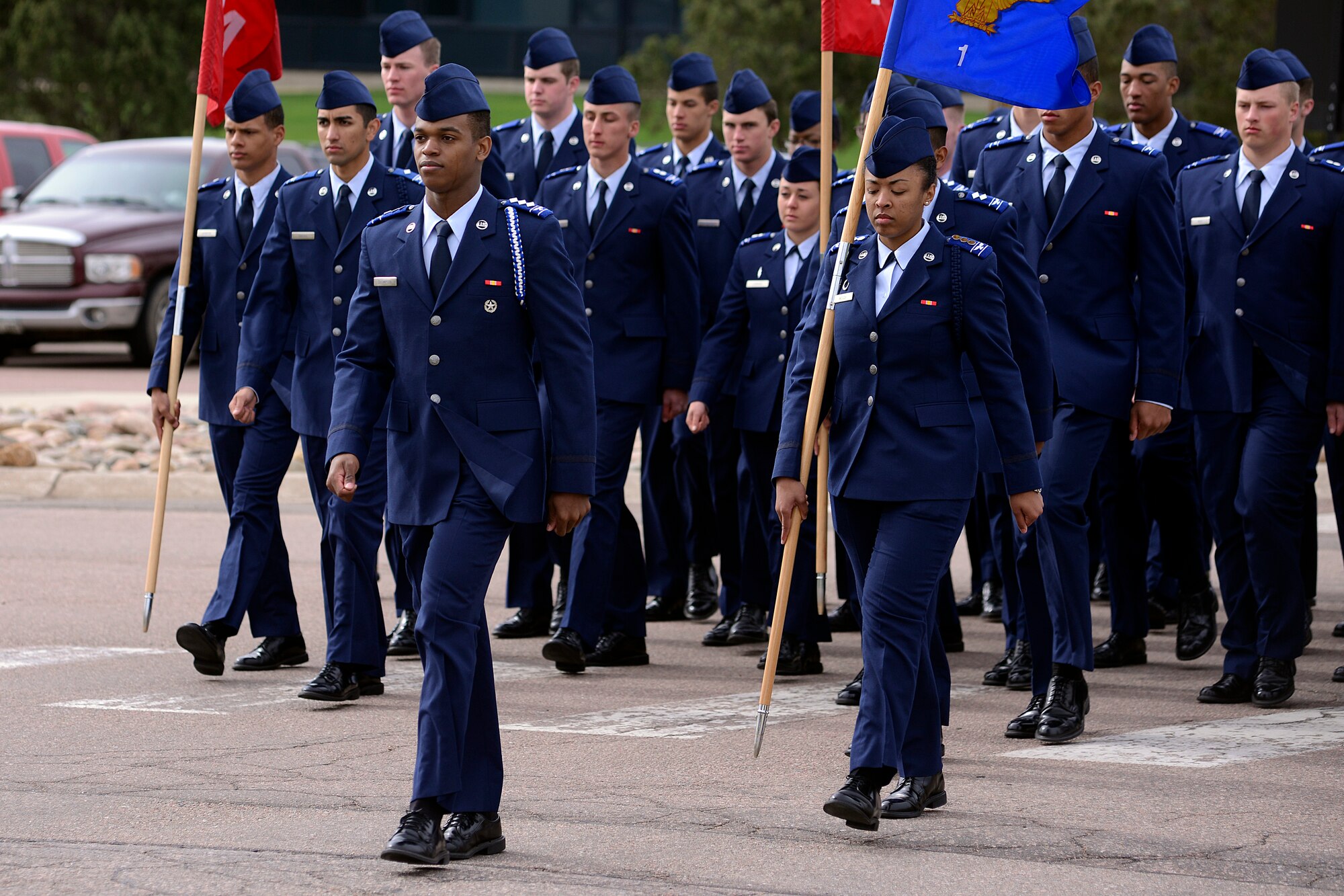 Academy Prep School cadets march in the May 20 Graduation Parade. Despite government budgetary challenges, the Prep School graduation rate continues to hover between 70 to 90 percent.