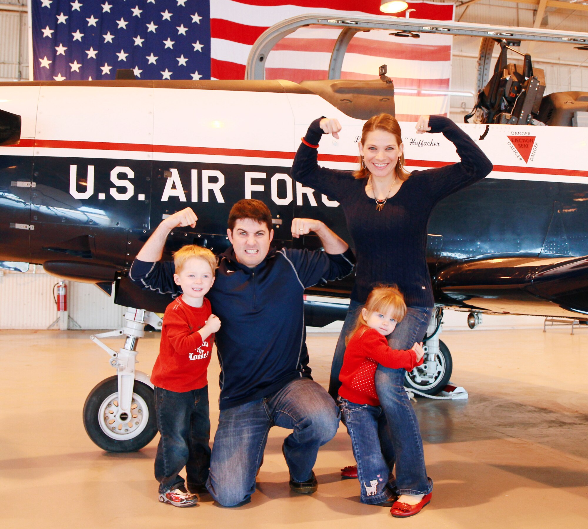 Anthony Peters, left, Capt. Manuela Peters, right, and their children, Simon and Amelie. (Courtesy photo)