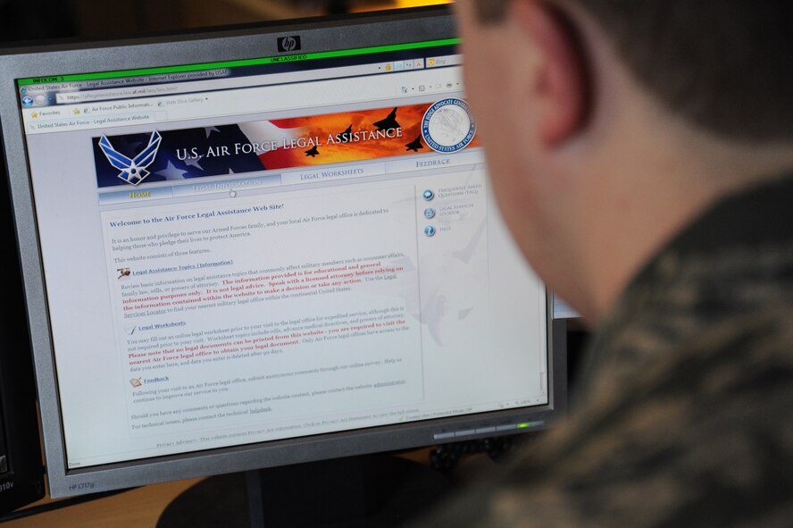 The legal office, located in the wing headquarters building, is available for not only applying for a will, but also planning their health care and living will at the same time. (U.S. Air Force photo by Airman 1st Class Janelle Patiño)