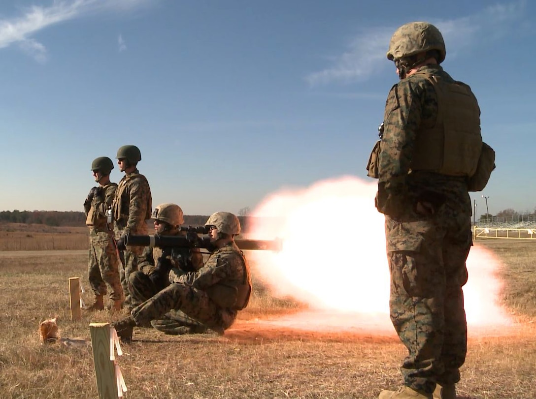 Marines from The Basic School test fire a Shoulder-launched Multipurpose Assault Weapon Mod 2 with a new modular ballistic sight during an operational assessment on Range 15 at Marine Corps Base Quantico, Va., in late November. The Marine Corps Operational Test and Evaluation Activity coordinated and administered the assessment, and will provide feedback from the Marines to the Marine Corps Systems Command’s SMAW Project Office. 
