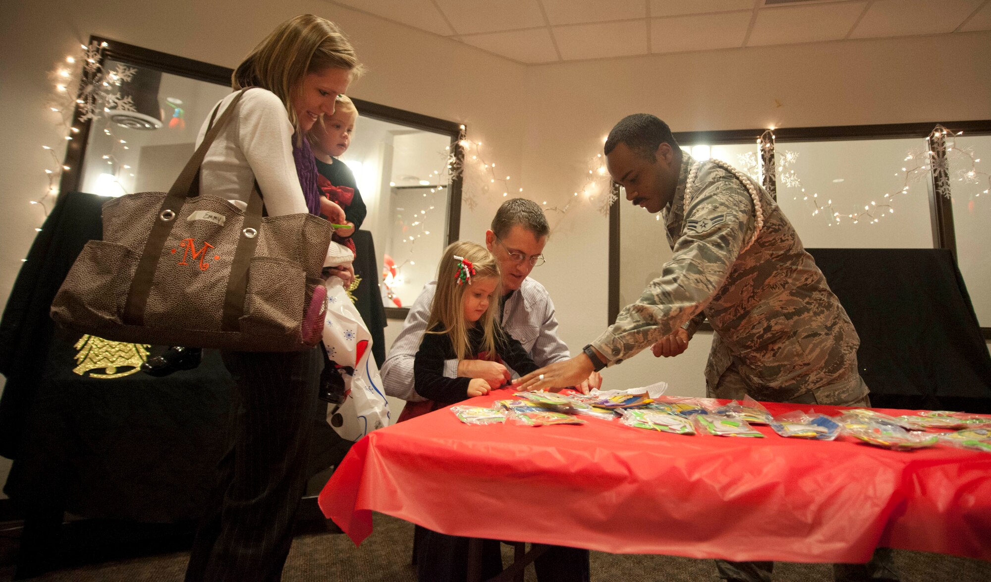 The Christmas Hanukah celebration was held Dec. 12, 2013 at the Solid Rock Café on Sheppard Air Force Base.  There were multi-faith and seasonal activities for those in attendance with a focus on family morale and spiritual wellness. (U.S. Air Force photos by Airman 1st Class Jelani Gibson)  