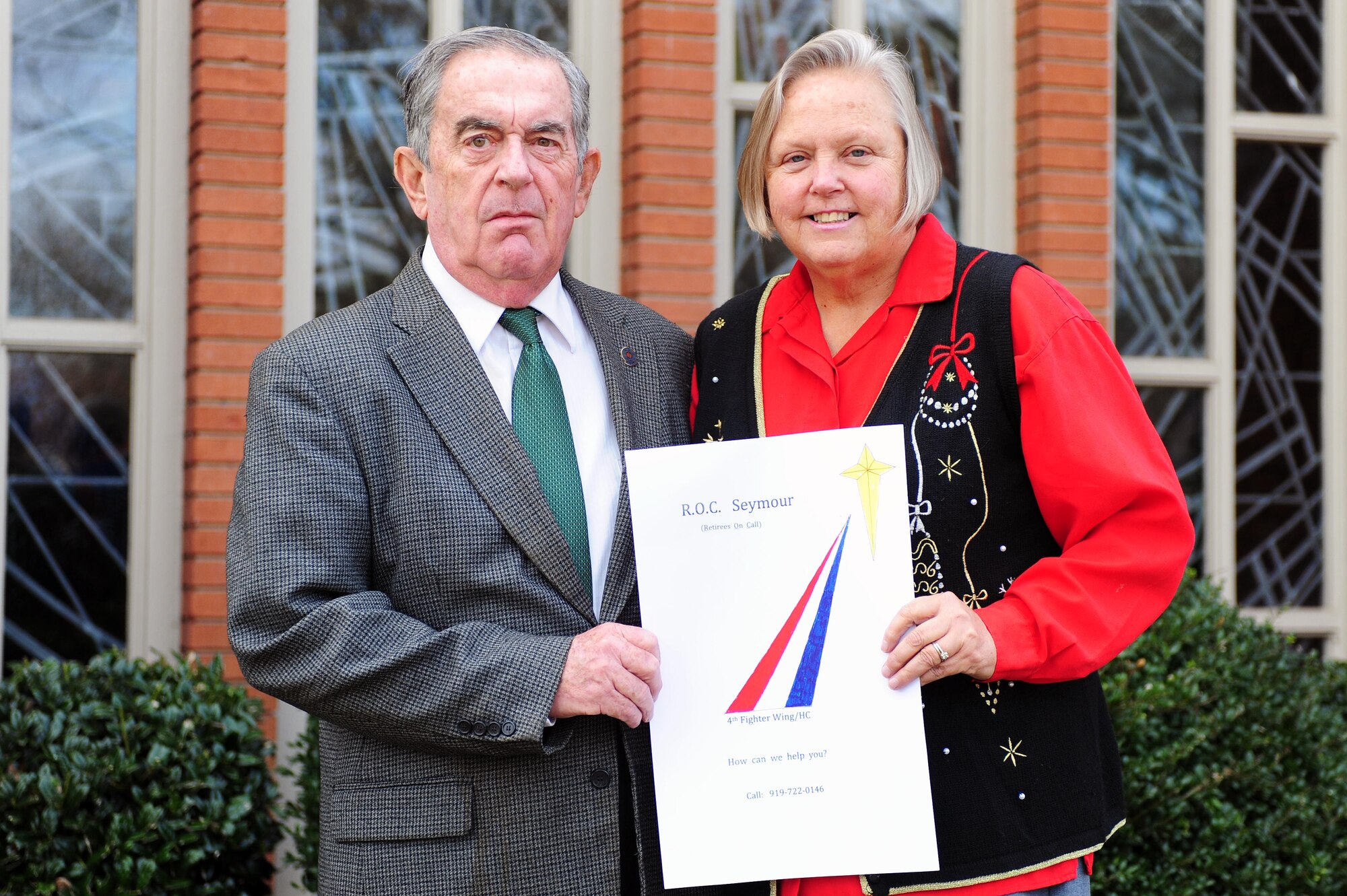 Nick and Karen O’Donnell, both retired military Service members, formed a group called Retirees On Call (ROC) Seymour, at Seymour Johnson Air Force Base, N.C. The group aims to better assist base organizations with taking care of Air Force personnel by bridging the gap between the retiree and active duty communities. (U.S. Air Force photo by Senior Airman John Nieves Camacho)