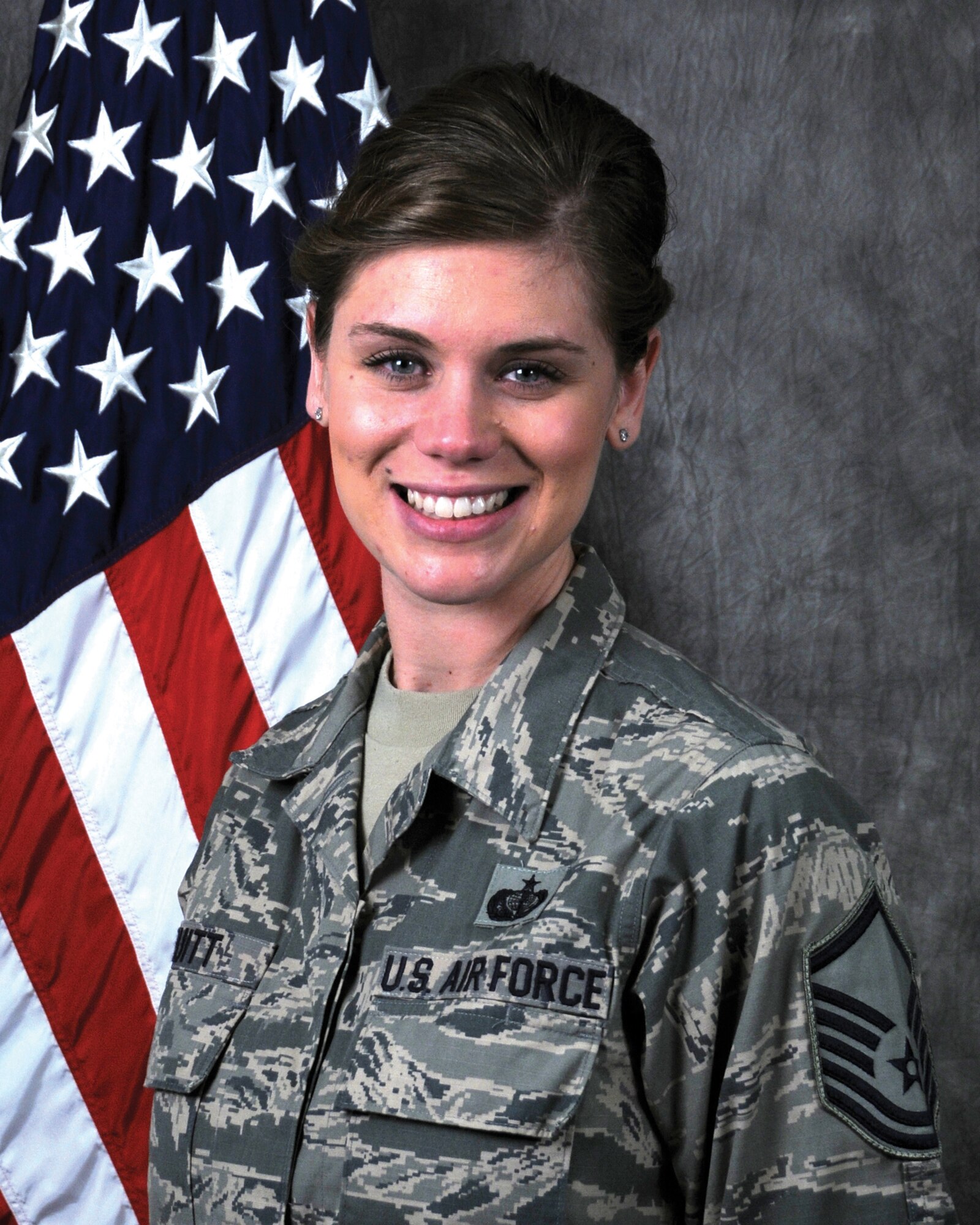 WRIGHT-PATTERSON AIR FORCE BASE, Ohio - Tech. Sgt. Jessica Pruitt, 445th Services Sustainment Flight lodging craftsman, is the 445th Airlift Wing NCO of the Quarter, Fourth quarter. (U.S. Air Force photo/Staff Sgt. Mikhail Berlin)